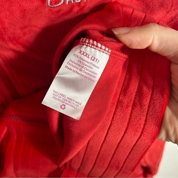 Cat Print Velour Christmas Track Suit NWT 3X Red Sequin Jacket Pants Full Zip - Picture 9 of 12